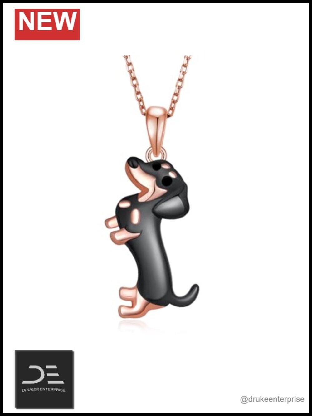 925 Sterling Silver Dachshund Pendant Necklace for Women Dog Lover Gift